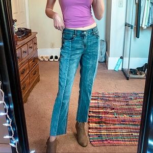 Mid- Rise Washed Jeans